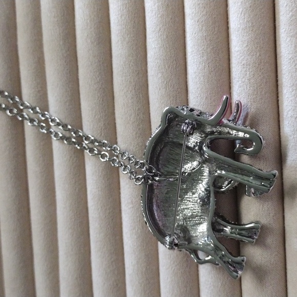 Crystal Elephant Brooch or Necklace - Picture 3 of 4